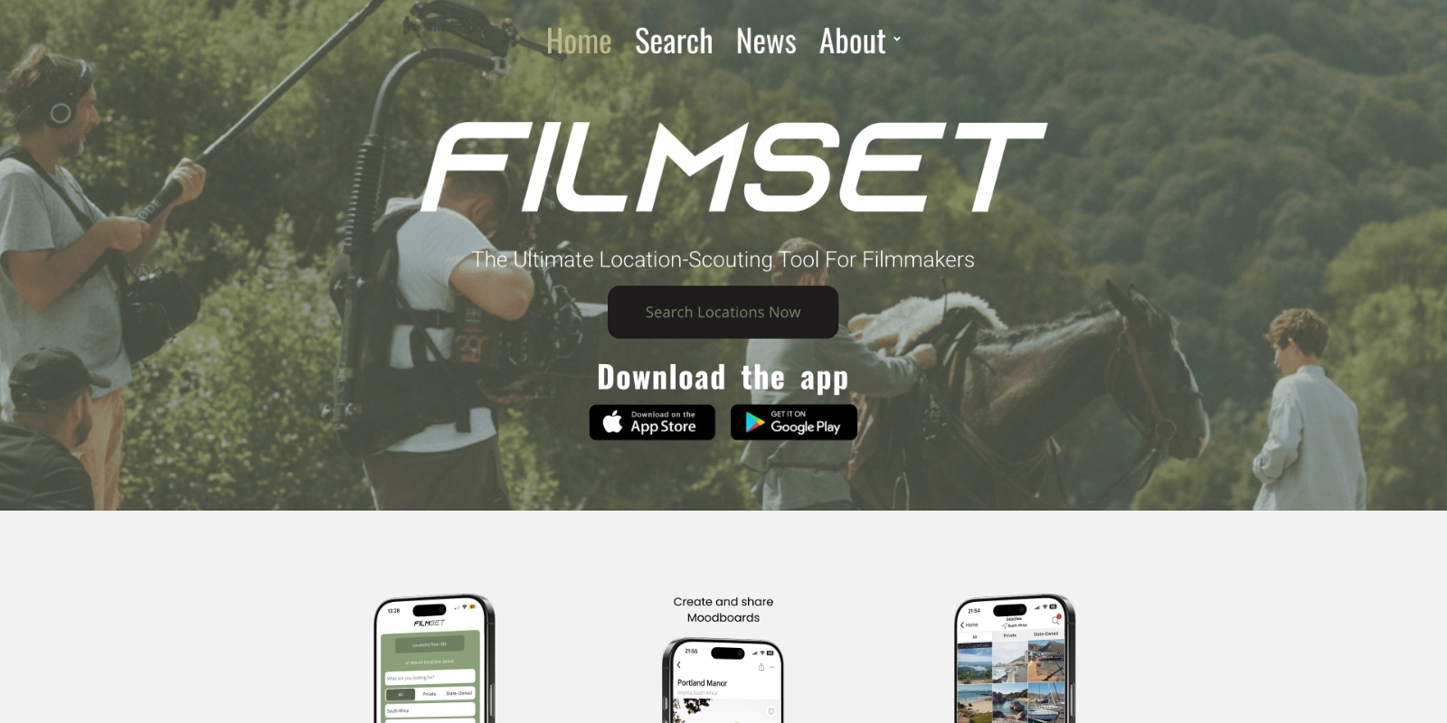 Filmset homepage